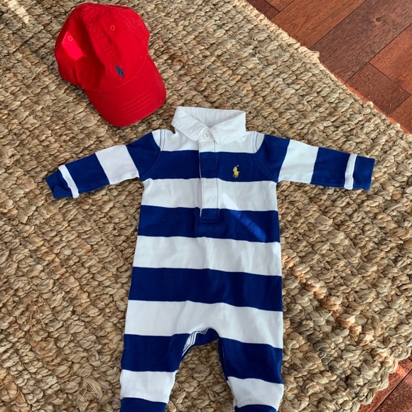 Ralph Lauren Other - RALPH LAUREN Bundle - Hat and Rugby Polo Onesie